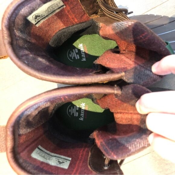 KAMIK Women Genuine Leather Brown Rubber Waterproof Outdoor Winter Boots Booties - Picture 8 of 12